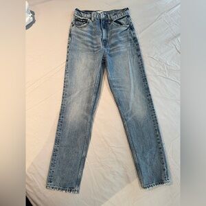 Re/Done Women’s High-Rise Light Wash Straight Jeans Size 25